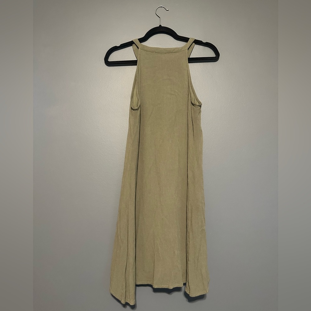 Miami army green summer dress with floral design size S small - Picture 2 of 4